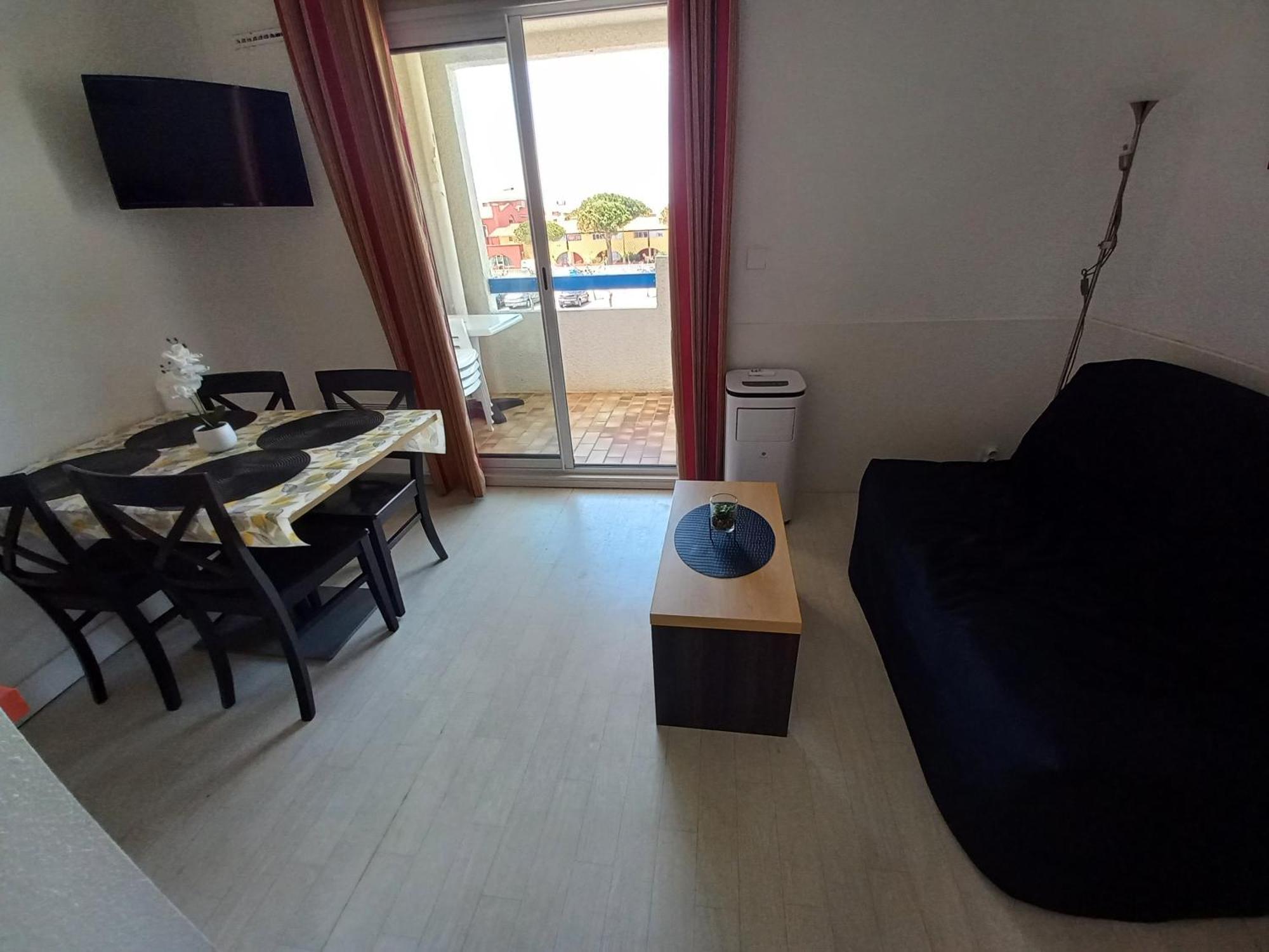 Coquet Studio 4 Pers, Piscine,Clim Mobile, Plage A 300 M,A 5Min A Pied Du Lydia Ле Баркарес Экстерьер фото