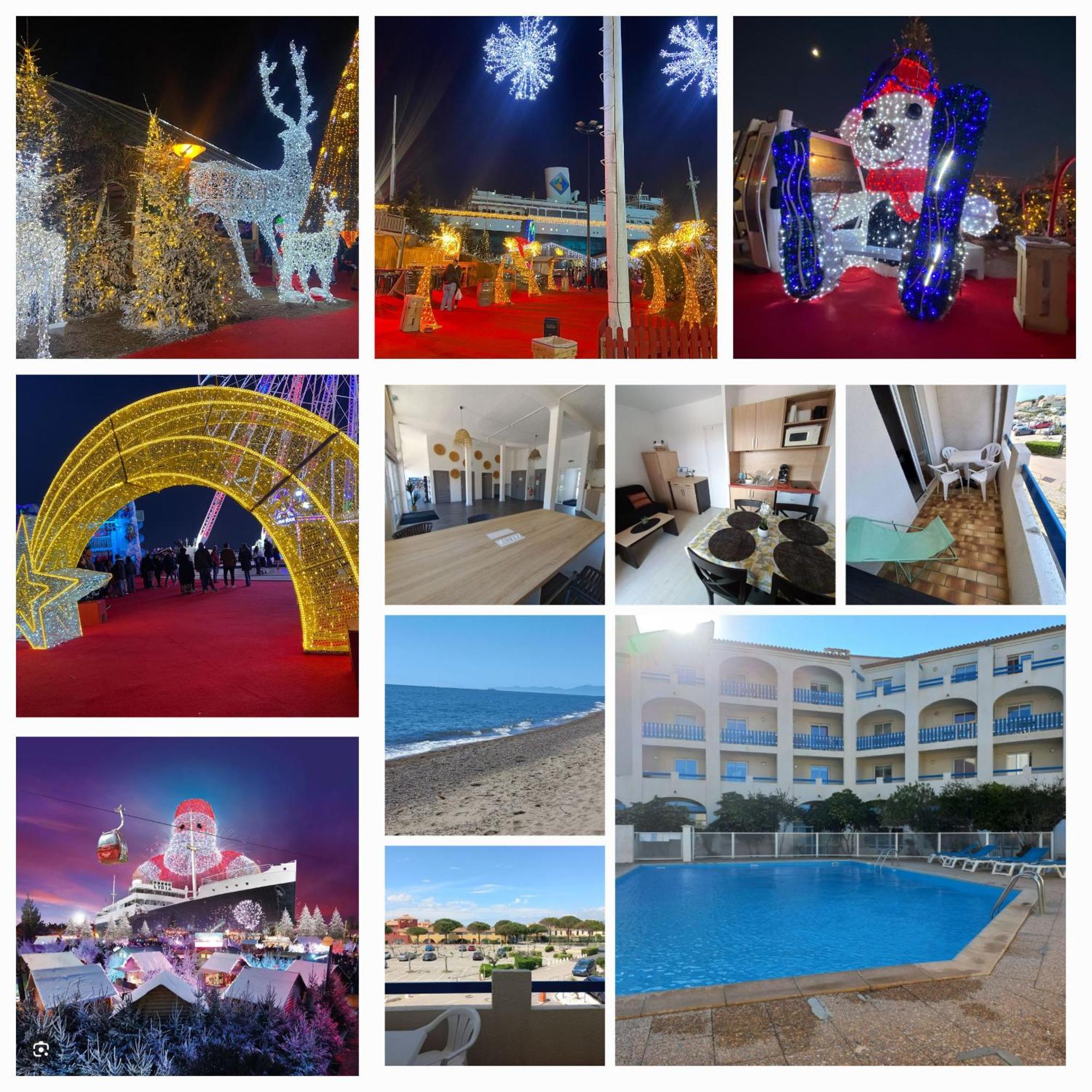 Coquet Studio 4 Pers, Piscine,Clim Mobile, Plage A 300 M,A 5Min A Pied Du Lydia Ле Баркарес Экстерьер фото